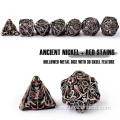 Hollow Polyhedron DND 7pcs Metal dice Skull Style